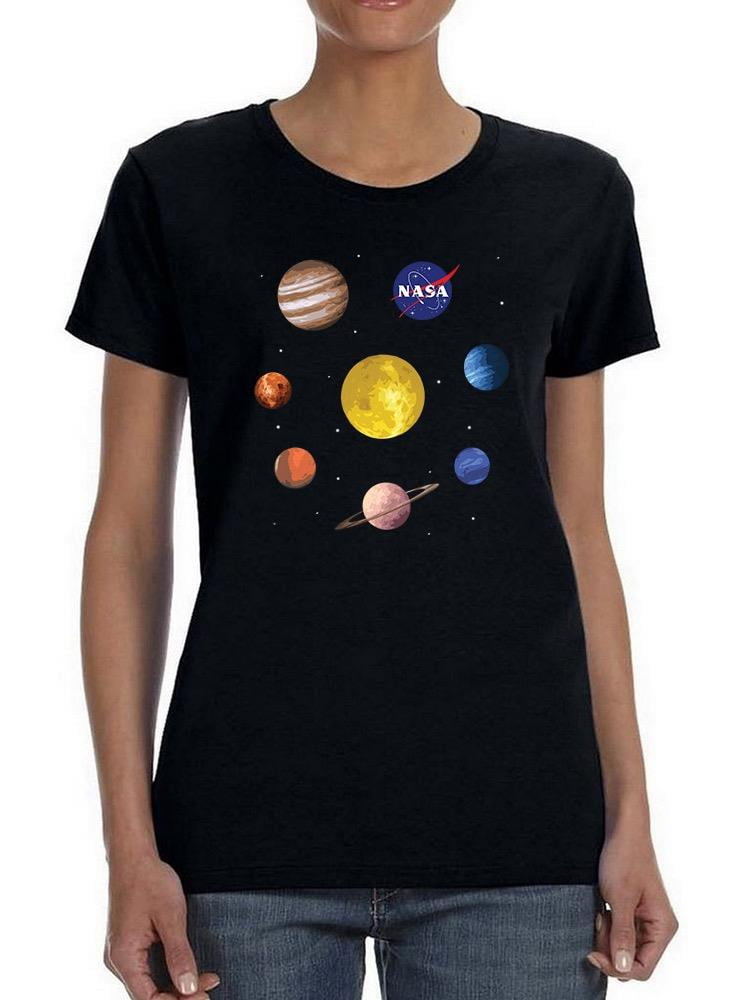 NASA Nasa Watercolor Solar System Shaped T-Shirt Women -NASA Designs ...