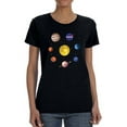 thumbnail image 1 of NASA Nasa Watercolor Solar System Shaped T-Shirt Women -NASA Designs, Female Large, 1 of 4
