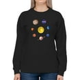 thumbnail image 1 of NASA Nasa Watercolor Solar System Sweatshirt Women -NASA Designs, Female Medium, 1 of 4