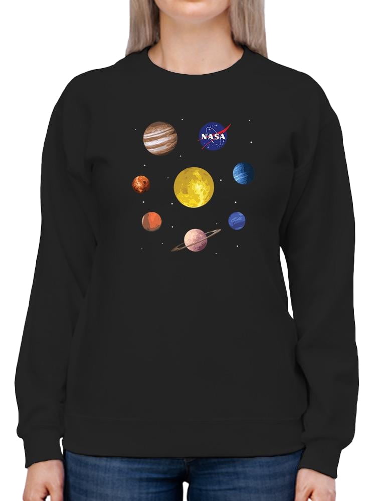 NASA Nasa Watercolor Solar System Sweatshirt Women -NASA Designs ...