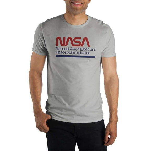 NASA National Aeronatics And Space Administration Men's Gray T-Shirt-Medium