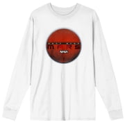 NASA Next Stop Mars Adult White Crew Neck Long Sleeve Tee
