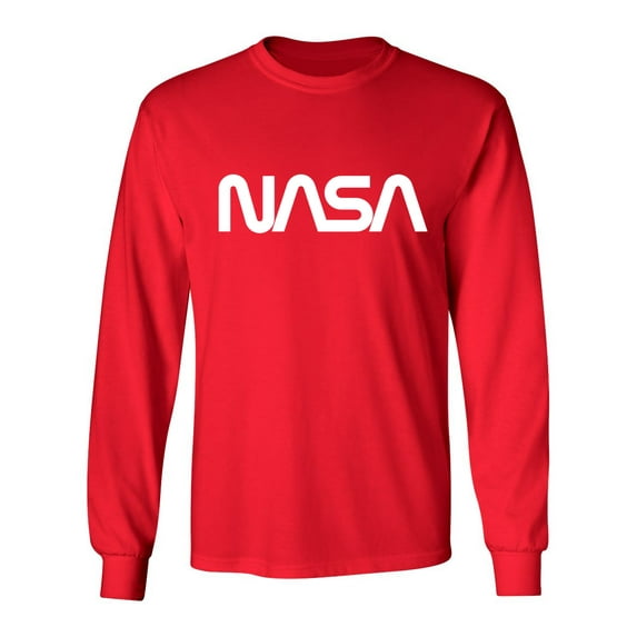 NASA Official Worm Logo Sarcastic Novelty Gift Idea Adult Humor Funny Men's Long Sleeve Shirts