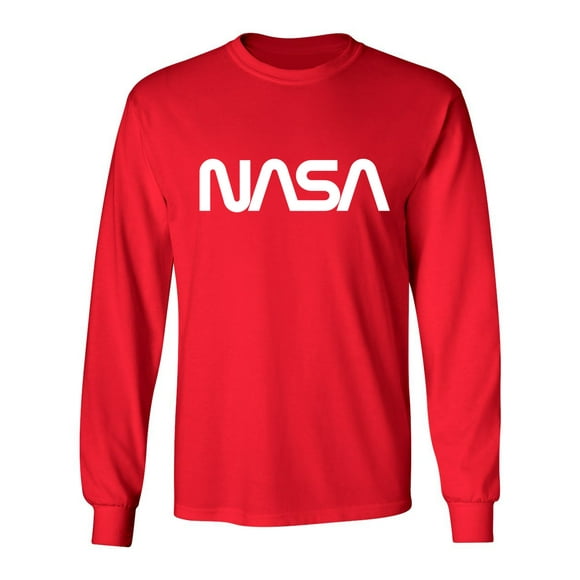 NASA Official Worm Logo Sarcastic Novelty Gift Idea Adult Humor Funny Men's Long Sleeve Shirts