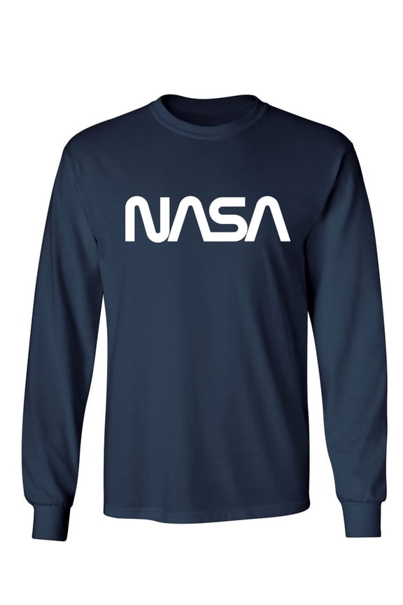 NASA Official Worm Logo Sarcastic Novelty Gift Idea Adult Humor Funny Men's Long Sleeve Shirts