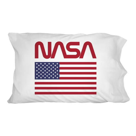 NASA Official Worm Logo United States USA Flag Novelty Bedding Pillowcase