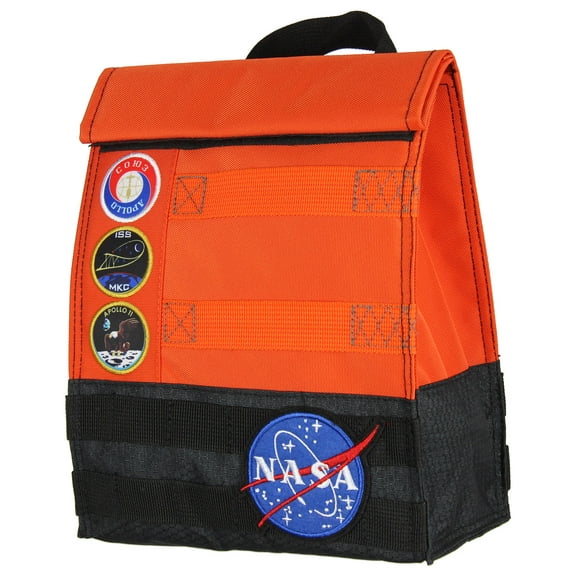 NASA Orange Space Suit Design With Apollo Patches Insulated Lunch Bag Lunch Box Tote