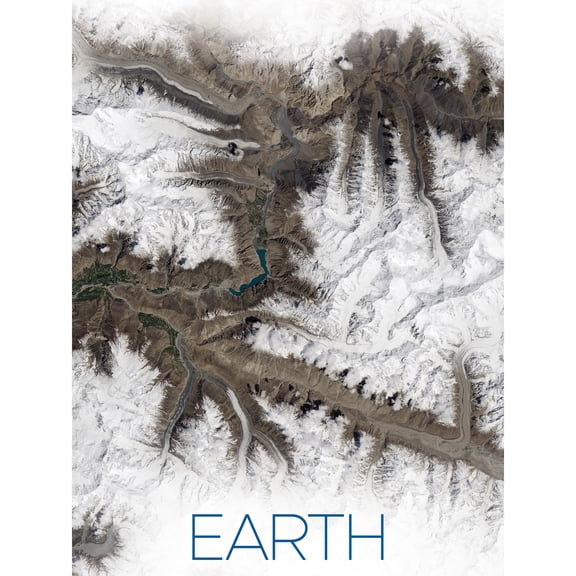 NASA Our Solar System Earth Image Glaciers Valley Extra Large XL Wall Art Poster Print