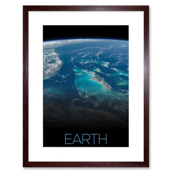NASA Our Solar System Earth Image International Space Station Artwork Framed Wall Art Print 9X7 Inch