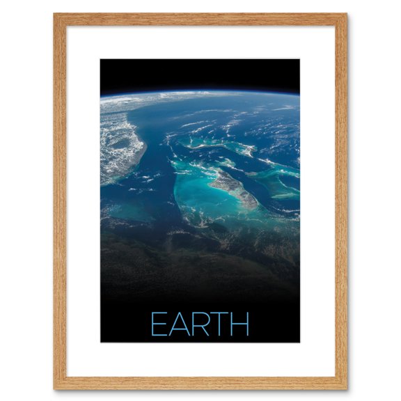 NASA Our Solar System Earth Image International Space Station Artwork Framed Wall Art Print 9X7 Inch