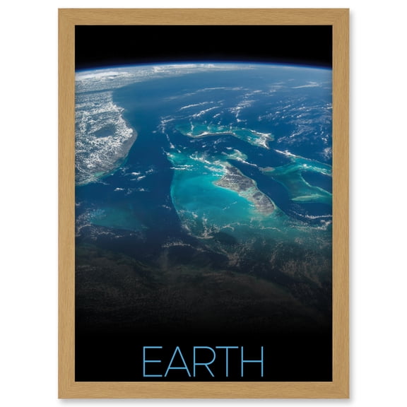 NASA Our Solar System Earth Image International Space Station Artwork Framed Wall Art Print A4