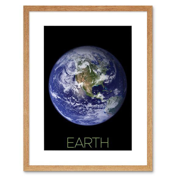 NASA Our Solar System Earth Planet Blue Marble Space Artwork Framed Wall Art Print 9X7 Inch