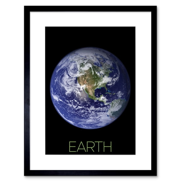 NASA Our Solar System Earth Planet Blue Marble Space Artwork Framed Wall Art Print 9X7 Inch