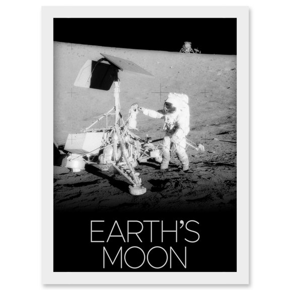 NASA Our Solar System Earth's Moon Apollo 12 Lunar Surveyor Artwork Framed Wall Art Print A4
