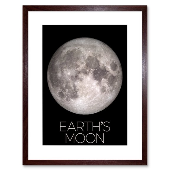 NASA Our Solar System Earth's Moon Lunar Orbiter Image Artwork Framed Wall Art Print 9X7 Inch
