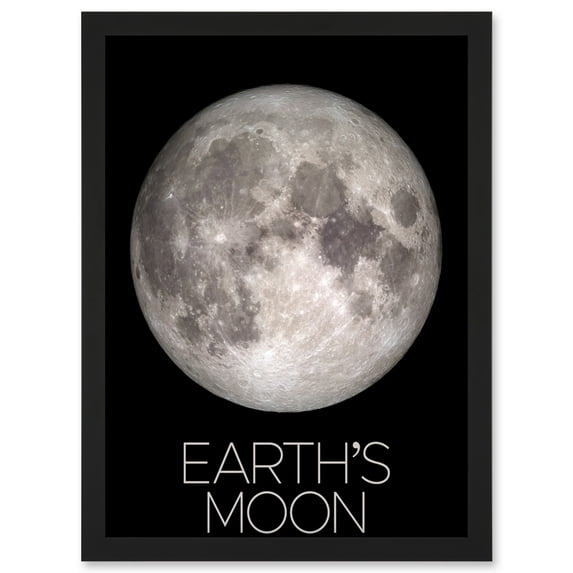 NASA Our Solar System Earth's Moon Lunar Orbiter Image Artwork Framed Wall Art Print A4
