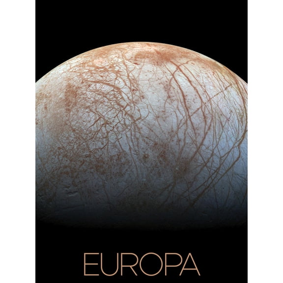NASA Our Solar System Europa Jupiter's Moon Ice Surface Extra Large XL Wall Art Poster Print