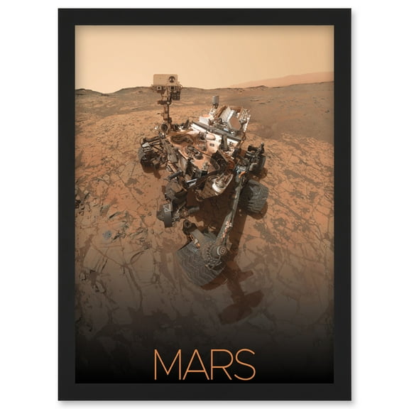 NASA Our Solar System Mars Curiosity Rover Self Portrait Artwork Framed Wall Art Print A4