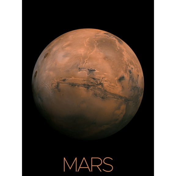 NASA Our Solar System Mars Planet Hemisphere Image Extra Large XL Wall Art Poster Print
