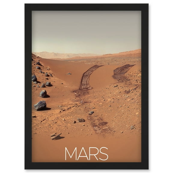 NASA Our Solar System Mars Rover Planet Surface Image Artwork Framed Wall Art Print A4
