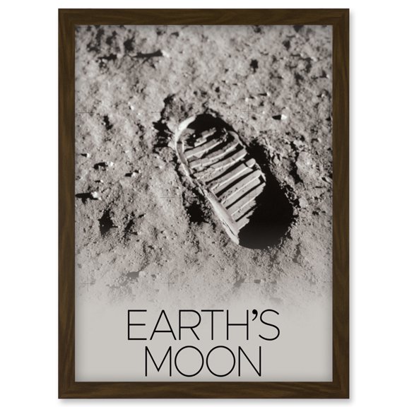 NASA Our Solar System Moon Apollo 11 Boot Print Lunar Surface Artwork Framed Wall Art Print A4