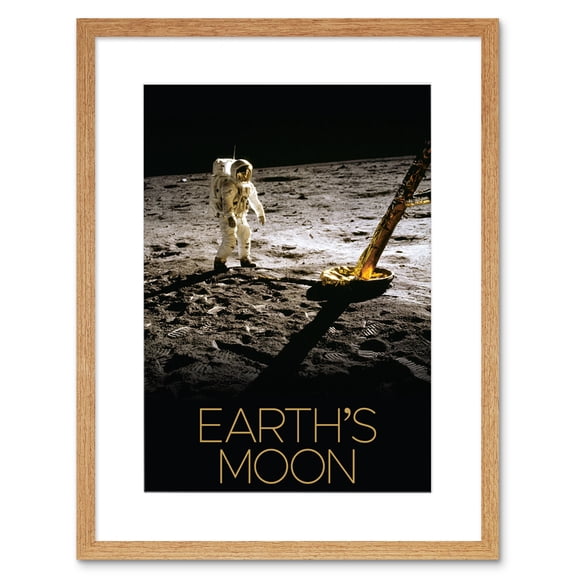 NASA Our Solar System Moon Apollo 11 Lunar Module Buzz Aldrin Artwork Framed Wall Art Print 9X7 Inch