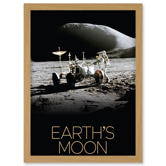 NASA Our Solar System Moon Lunar Roving Vehicle Apollo 15 Artwork Framed Wall Art Print A4