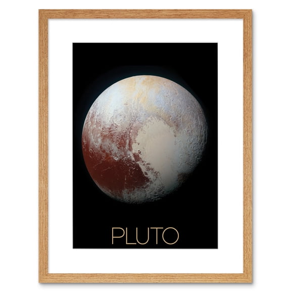 NASA Our Solar System Pluto New Horizons Enhanced Colour Image Artwork Framed Wall Art Print 9X7 Inch