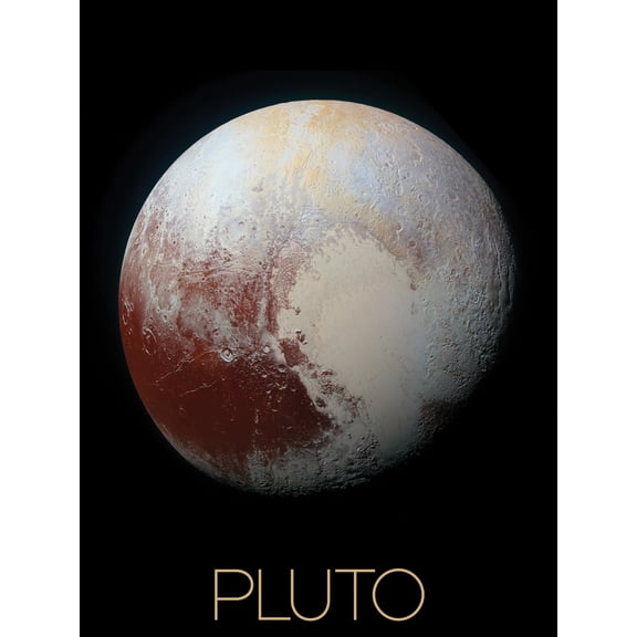 NASA Our Solar System Pluto New Horizons Enhanced Colour Image Extra Large XL Wall Art Poster Print