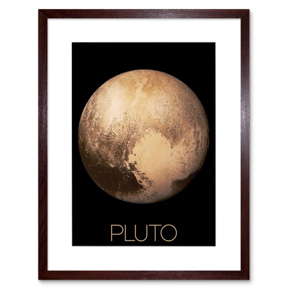 NASA Our Solar System Pluto New Horizons Image Artwork Framed Wall Art Print 9X7 Inch