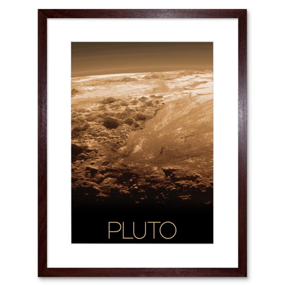 NASA Our Solar System Pluto New Horizons Surface Image Artwork Framed Wall Art Print 9X7 Inch