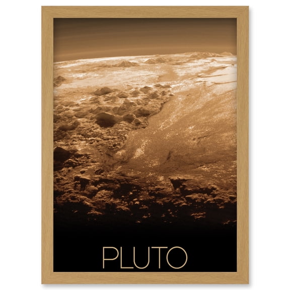 NASA Our Solar System Pluto New Horizons Surface Image Artwork Framed Wall Art Print A4