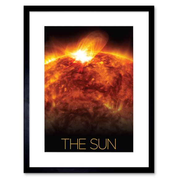 NASA Our Solar System The Sun Solar Flare Observatory Image Artwork Framed Wall Art Print 9X7 Inch