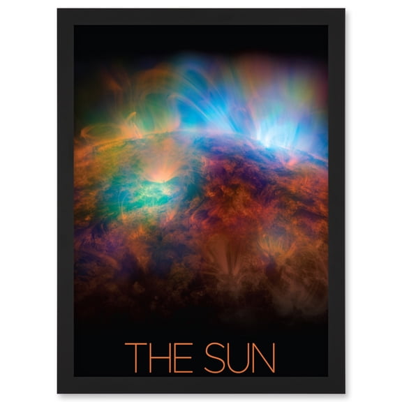 NASA Our Solar System The Sun X Rays Image Artwork Framed Wall Art Print A4