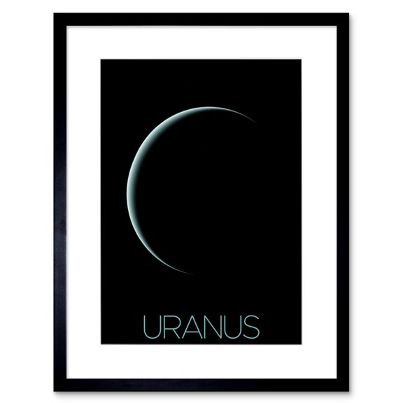 NASA Our Solar System Uranus Planet Shadow Voyager 2 Artwork Framed Wall Art Print 9X7 Inch