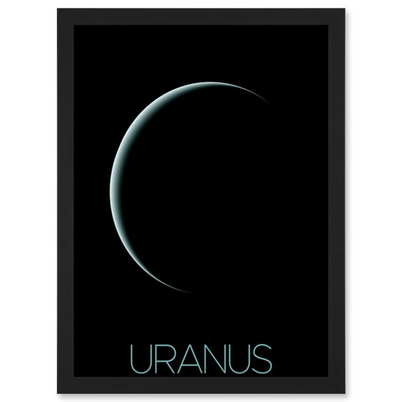 NASA Our Solar System Uranus Planet Shadow Voyager 2 Artwork Framed Wall Art Print A4