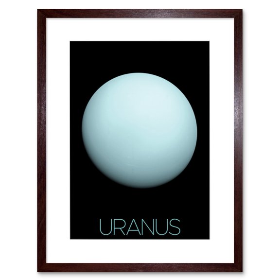 NASA Our Solar System Uranus Planet Voyager 2 Image Artwork Framed Wall Art Print 9X7 Inch