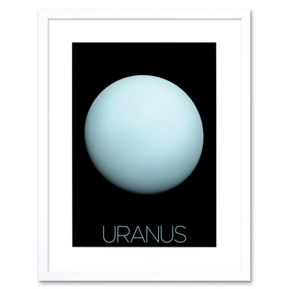 NASA Our Solar System Uranus Planet Voyager 2 Image Artwork Framed Wall Art Print 9X7 Inch