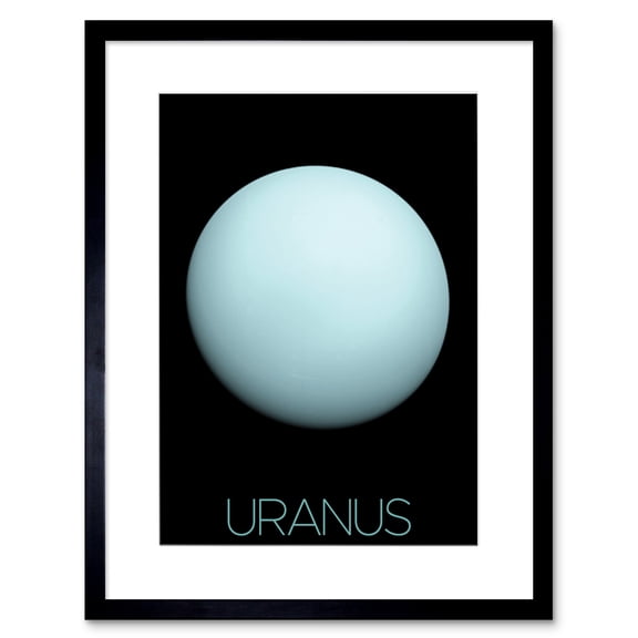 NASA Our Solar System Uranus Planet Voyager 2 Image Artwork Framed Wall Art Print 9X7 Inch
