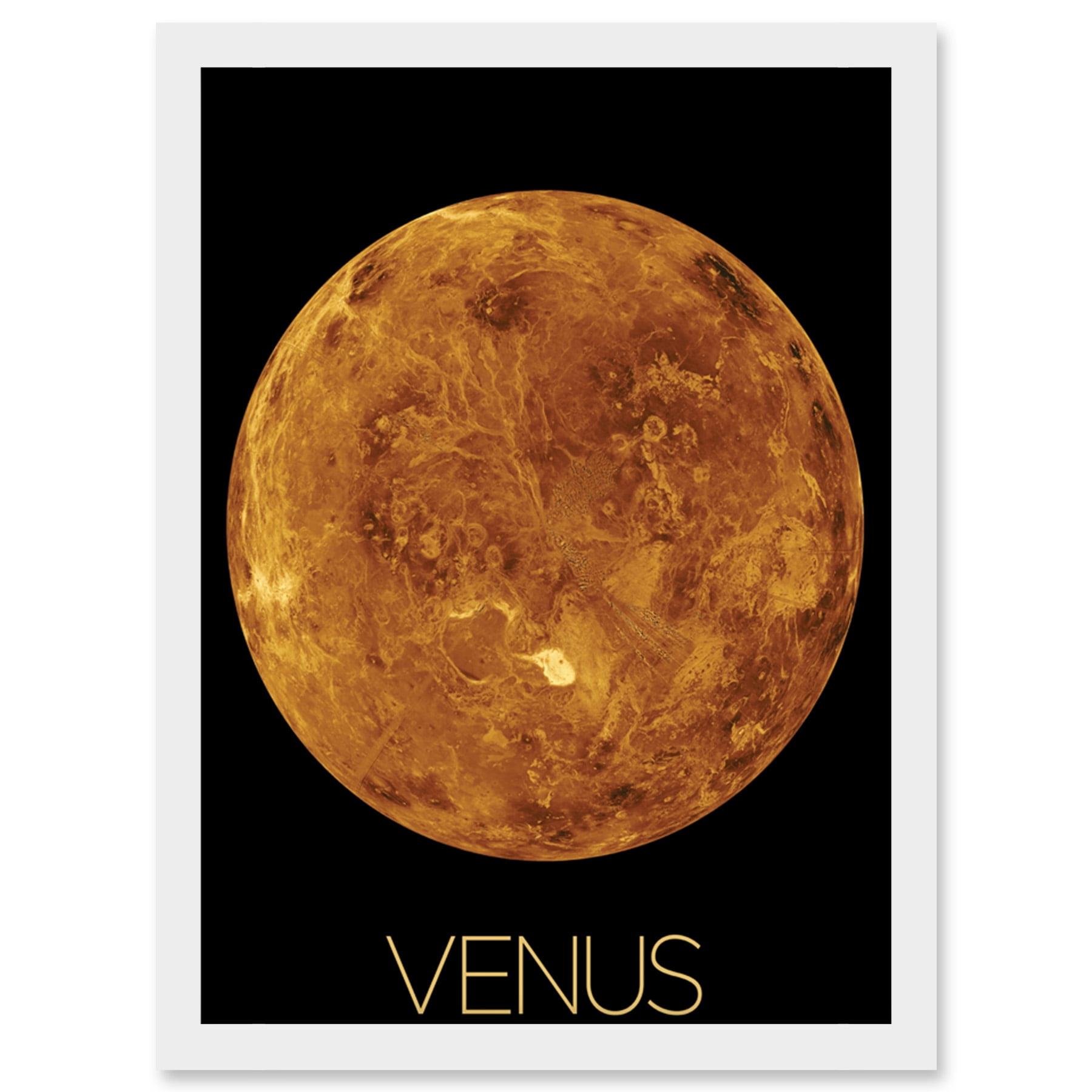 NASA Our Solar System Venus Planet Northern Hemisphere Artwork Framed Wall  Art Print A4 - Walmart.com, image size:1800x1800