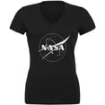 thumbnail image 1 of NASA Outline Logo Juniors V-Neck T Shirt Black MD, 1 of 1