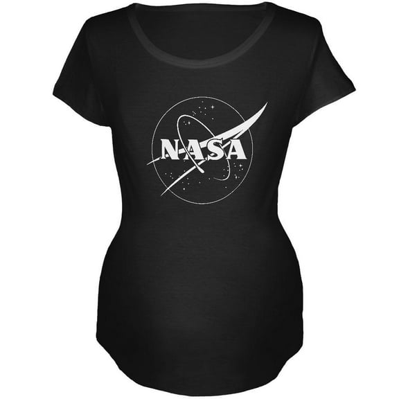 NASA Outline Logo Maternity Soft T Shirt Black X-LG