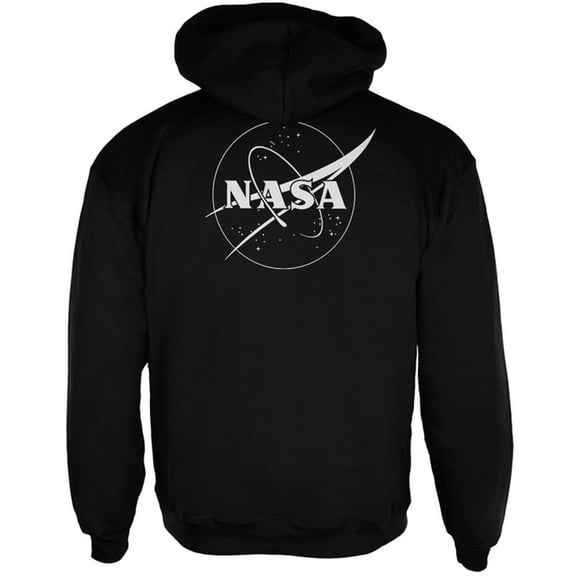 NASA Outline Logo Mens Full Zip Hoodie Black SM