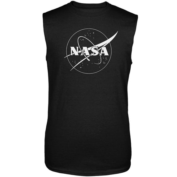 NASA Outline Logo Mens Sleeveless Shirt Black LG