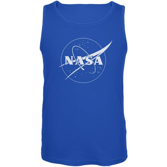 NASA Outline Logo Mens Sleeveless Shirt Royal MD