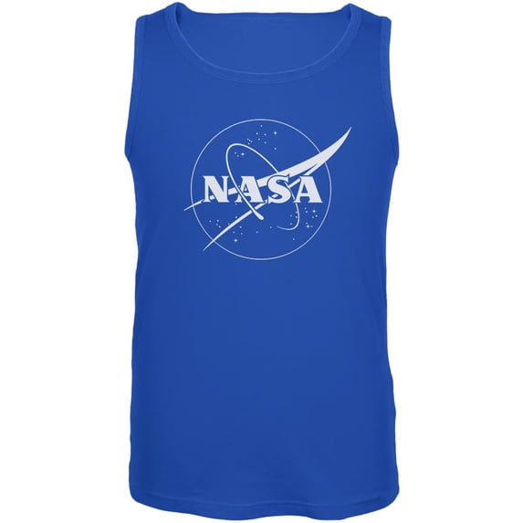 NASA Outline Logo Mens Sleeveless Shirt Royal SM
