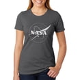 thumbnail image 1 of NASA Outline Logo Womens Heather T Shirt Deep Heather SM, 1 of 1