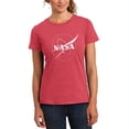 thumbnail image 1 of NASA Outline Logo Womens Soft Heather T Shirt Heathered Watermelon 2XL, 1 of 1
