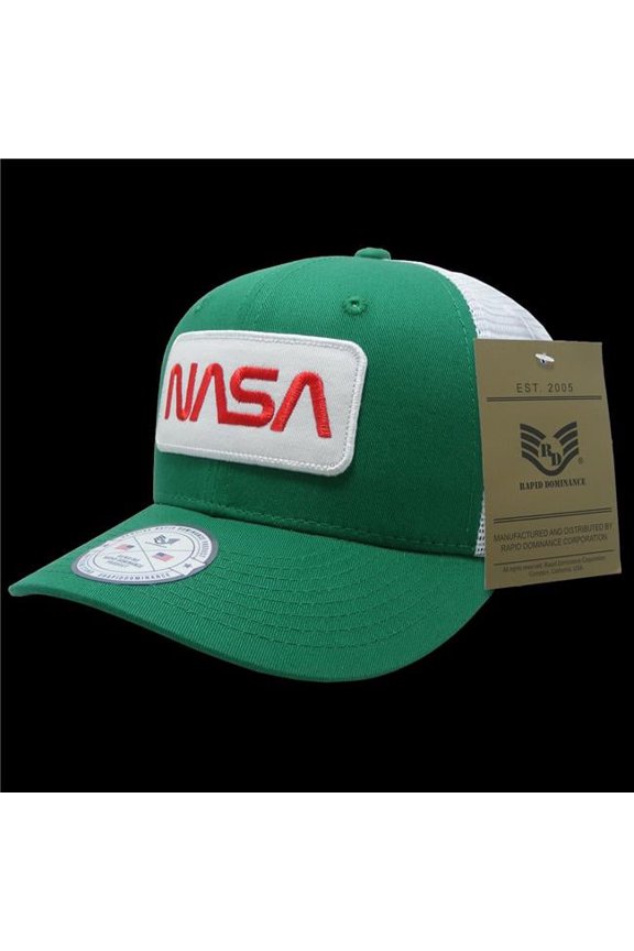 NASA Patch Trucker Caps, Worm, KEL/White