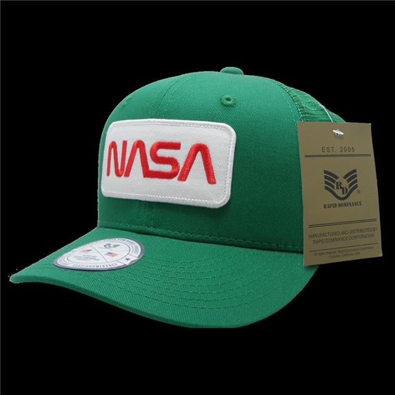 NASA Patch Trucker Caps, Worm, Kelly